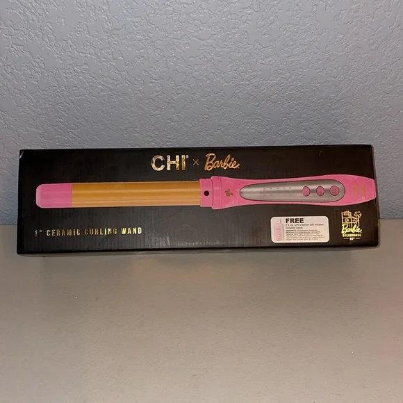 Chi x Barbie Curl Wand 1β 60th Anniversary Barbie Curling iron Dreamhouse NEW - Picture 1 of 16